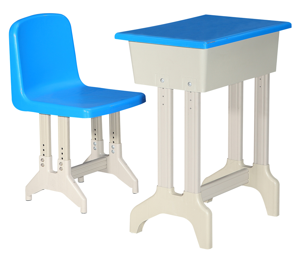 Adjustable Plastic-Steel School Desk and Chair, model NJ-01 · adjustable variant