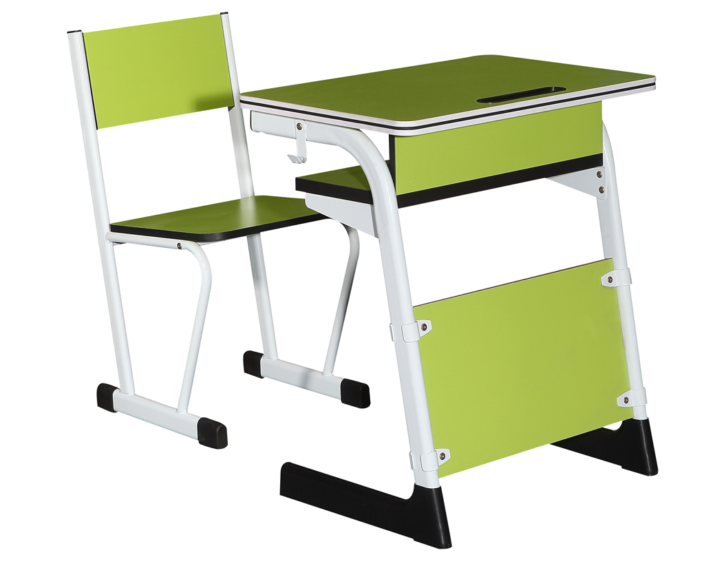 Panel-Back Single School Desk and Chair, model NJ-03